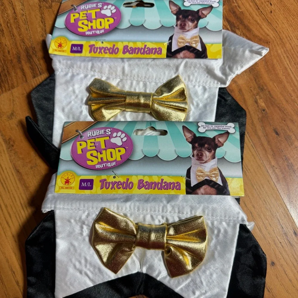 Rubies Pet Shop Boutique Wedding Bundle Tuxedo Bandanas Veil Set 4pc NEW